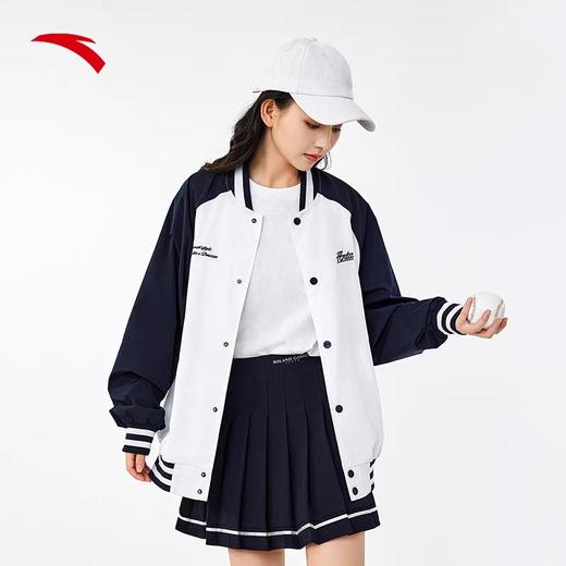 XY/安踏外套男女同款复古单夹克学院风运动户外宽松棒球服 152438607--1    雪花白色 商品图1