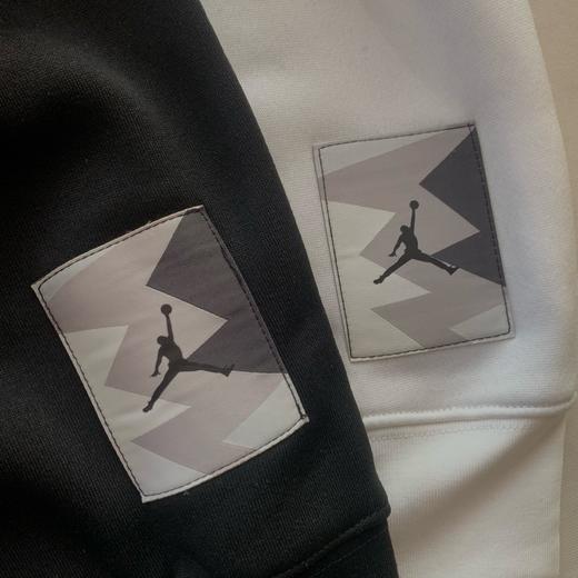 乔家字母图案罗纹圆领抓绒运动卫衣 男女款-FB7020（蕾姐黑色S 白色M） 商品图7