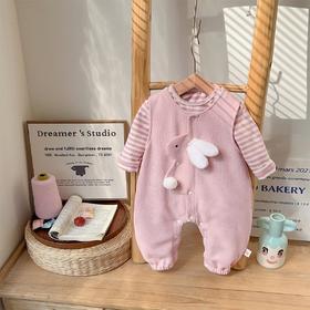 【萌趣背带外出服，打造时尚小公主】宝宝春秋衣服连体衣婴儿背带裤套装女童上衣小月龄周岁外出满月服。hb