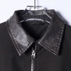 5610SDSA男士秋冬新款痞帅男装潮牌复古格纹拼皮翻领夹克外套百搭时尚 商品缩略图2