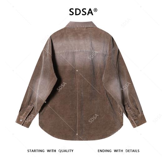 88208SDSA男士秋冬新款痞帅男装复古磨白纽扣翻领长袖衬衫百搭时尚衬衣 商品图5