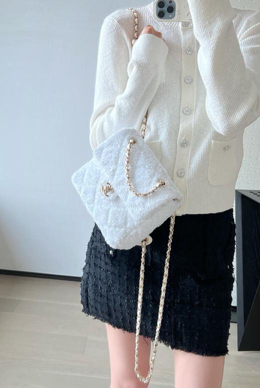 香奈儿 25B 秋冬 闪亮片𝗆𝗂𝗇𝗂背包白色（LZ） 商品图1