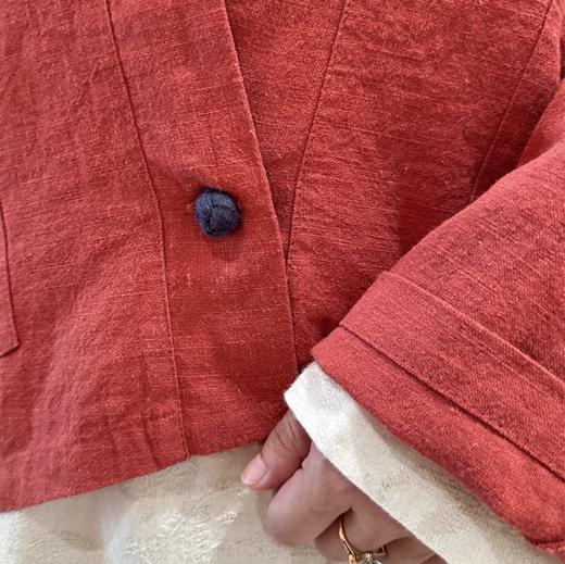 壁虎瑜伽【2510SY429】苎麻纱盘扣短开衫外套【5天发货】 商品图5