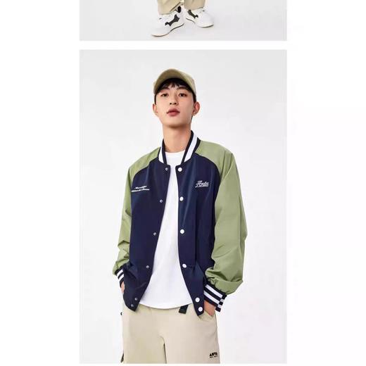 XY/安踏外套男女同款复古单夹克学院风运动户外宽松棒球服 152438607—2  深夜蓝色 商品图2