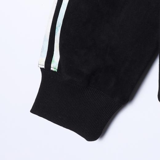 WT234SDSA男士秋冬新款痞帅男装美式潮牌绒面撞色织带拉链立领卫衣外套 商品图4