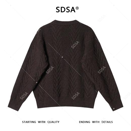 5825SDSA男士秋冬新款痞帅男装港风复古绞花圆领毛衣百搭舒适针织衫 商品图5