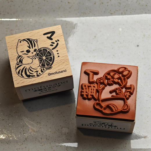 Ensky mofusand 木质印章 鲨鱼猫 考拉猫 熊猫 兔猫 商品图1