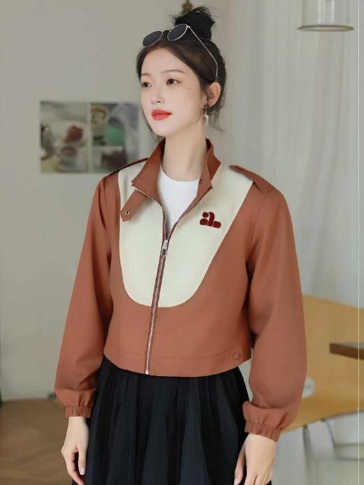 【秋新品】剪标-拼色短款小外套-喜出 商品图2