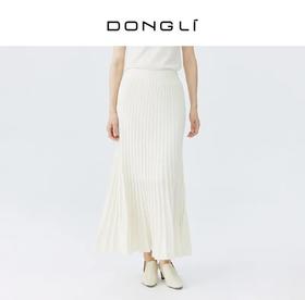 东黎 • 秀场同款 山羊绒女士秋冬百褶气质鱼尾裙 4114
