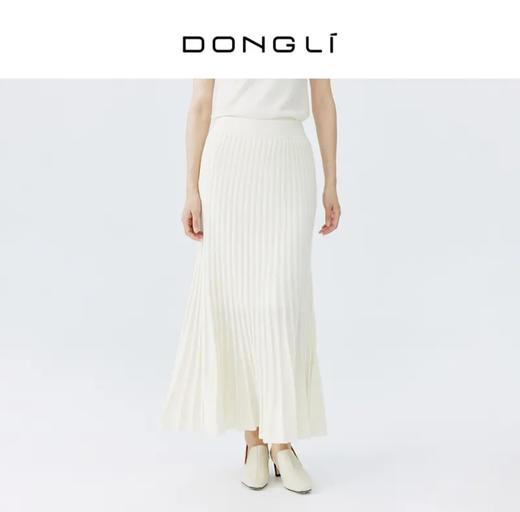 东黎 • 秀场同款 山羊绒女士秋冬百褶气质鱼尾裙 4114 商品图0