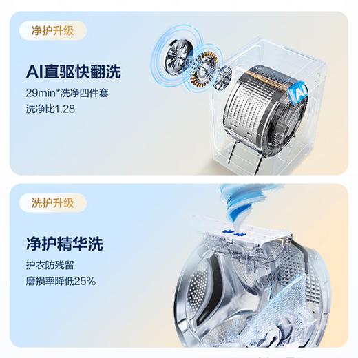 海尔（Haier）天悦A7滚筒洗衣机超薄纯平全嵌1.28洗净比10公斤全自动AI双智能投放直驱精华洗 【单洗滚筒BLEU78A7U1】AI洗丨紫外除菌 商品图5
