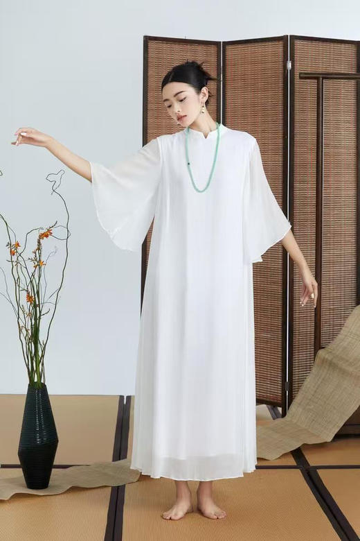 【茶服】水袖连衣裙（黑白两色可选/定制/15天工期/不退换） 商品图2