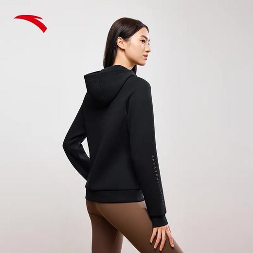 XY/安踏公主线外套女款秋季跑步训练连帽运动上衣针织开衫162437706N--3基础黑色 商品图1
