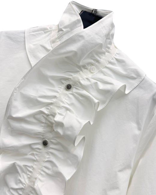 女款可拆卸花边长袖衬衫010 商品图2