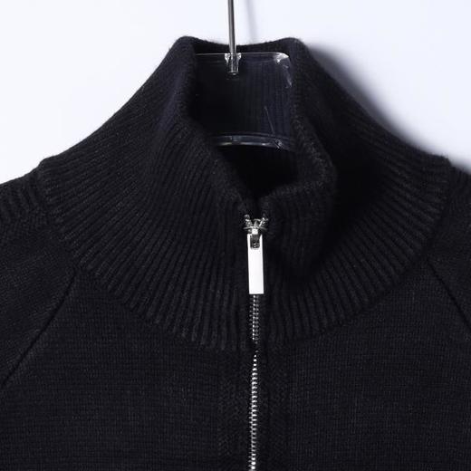 9975SDSA男士秋冬新款痞帅男装韩版纯色拉链口袋立领拉链毛衣外套百搭 商品图2