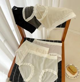 老米优品🎈3-5天发！3条一组！糯叽叽羊绒感！《磨毛高弹透气蕾丝花边内裤》女款小内，秋日宝藏~ NK251003A