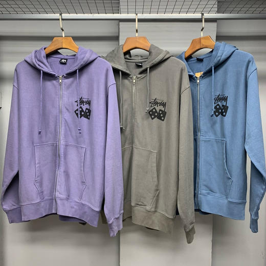 STUSSY骰子三色拉链连帽卫衣 商品图1