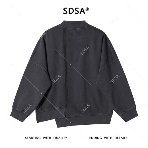 SDSA男士秋冬新款痞帅男装简约纯色不规则圆领卫衣百搭舒适卫衣 商品图5