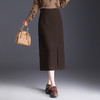 QYM M295-Y高腰时髦感毛呢直筒裙半身裙包臀裙 商品缩略图0