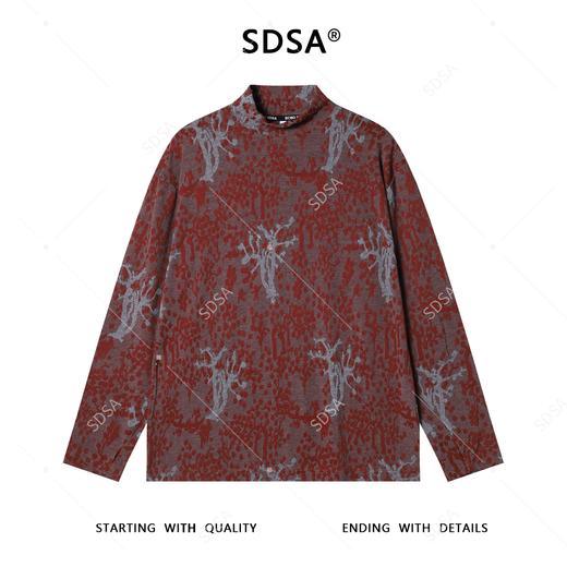 T4881SDSA男士秋冬新款痞帅男装撞色暗纹提花半高领长袖T恤百搭设计师 商品图1