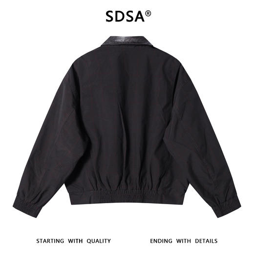 5610SDSA男士秋冬新款痞帅男装潮牌复古格纹拼皮翻领夹克外套百搭时尚 商品图5