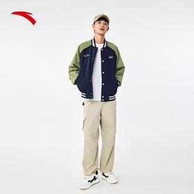 XY/安踏外套男女同款复古单夹克学院风运动户外宽松棒球服 152438607—2  深夜蓝色