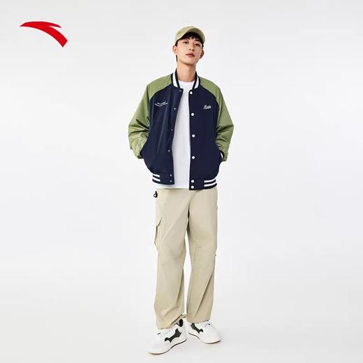 XY/安踏外套男女同款复古单夹克学院风运动户外宽松棒球服 152438607—2  深夜蓝色 商品图0