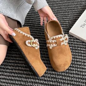 【YW】无忧购复古法式厚底全包勃肯鞋女新款秋季百搭增高单鞋8278（截单后3-5天发货）