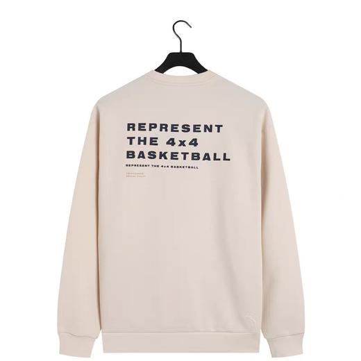 XY/安踏男圆领套头卫衣字母休闲舒适针织长袖上衣  泥沙灰色152431730--1 商品图2