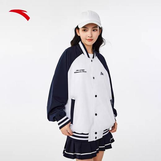 XY/安踏外套男女同款复古单夹克学院风运动户外宽松棒球服 152438607--1    雪花白色 商品图0