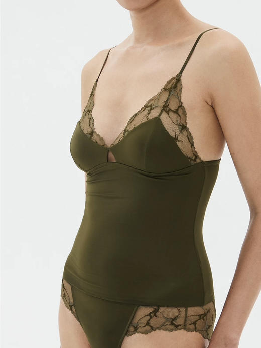 LOAM｜边界 camisole 蕾丝三角杯吊带长上衣 [ 夜幕蓝 / 橄榄绿 / 暖柔沙 ] 商品图5