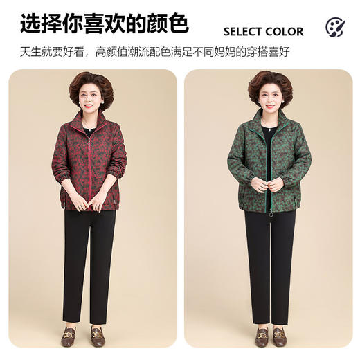 B-25A1381妈妈春装2025新款外套洋气中老年女春秋季夹克风衣大码老年人衣服 商品图1