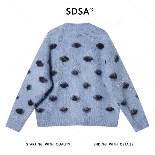 41721SDSA秋冬新款痞帅男装潮牌撞色波点纽扣V领针织衫毛衣百搭时尚 商品图5