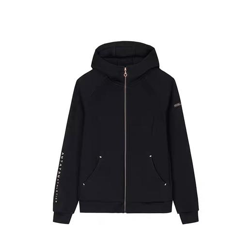 XY/安踏公主线外套女款秋季跑步训练连帽运动上衣针织开衫162437706N--3基础黑色 商品图2