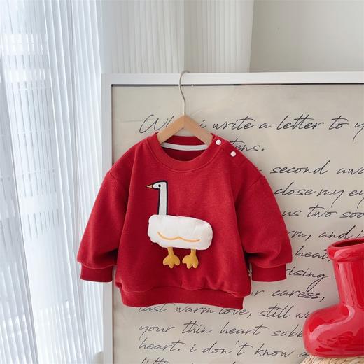 【中国红A类柔棉！吉祥卡通仪式感】婴幼童中国红卡通套装2025秋季新款小宝宝周岁卡通上衣裤子两件套。hb 商品图1