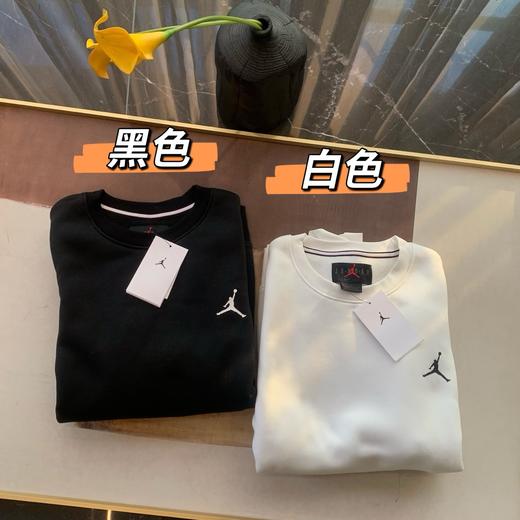 乔家字母图案罗纹圆领抓绒运动卫衣 男女款-FB7020（蕾姐黑色S 白色M） 商品图9