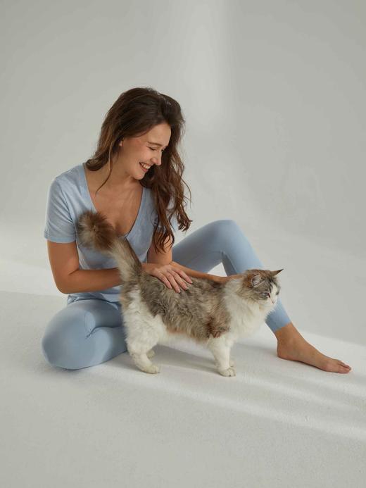 Mocalilie｜On The Go TOP 时时天丝美丽奴羊毛T恤 前后两穿 [ 空气蓝 ] 商品图8