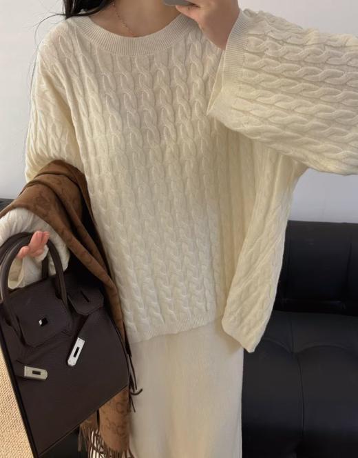 Tote*me拧花100%山羊绒老钱毛衣 商品图2