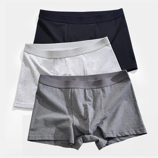老米优品 / 3条一组！男士内裤推荐！《M*JI男士色纺内裤》50S长绒棉纯色内裤，男士透气平角内裤！LP 商品图1