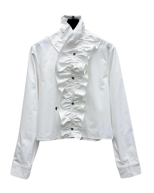 女款可拆卸花边长袖衬衫010 商品图0