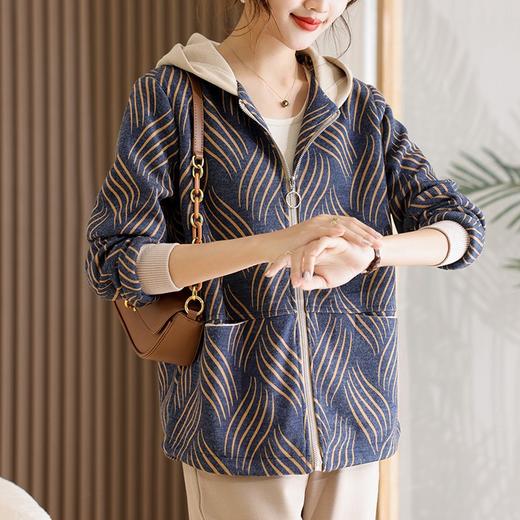 妈妈春装2025新款连帽外套中年短款休闲上衣中老年女装40岁夹克衫 商品图1