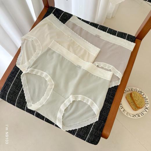 老米优品🎈3-5天发！3条一组！糯叽叽羊绒感！《磨毛高弹透气蕾丝花边内裤》女款小内，秋日宝藏~ NK251003A 商品图4