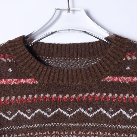 23773SDSA男士秋冬新款痞帅男装日系趣味条纹圆领毛衣撞色百搭套头上衣 商品图2