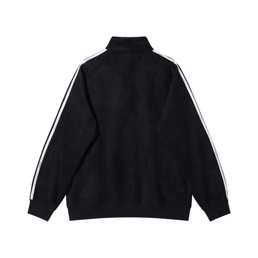 WT234SDSA男士秋冬新款痞帅男装美式潮牌绒面撞色织带拉链立领卫衣外套 商品图5