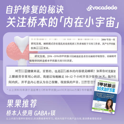 Avocadodo氨基丁酸gaba咀嚼片眠240mg多睡觉晚安失梦牛油果果桥本 商品图3