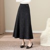 QYM M285-Y毛呢半身裙高腰A字裙时尚大摆裙 商品缩略图1