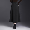 QYM M293-Y半身裙高腰中长款毛呢A字裙 商品缩略图1