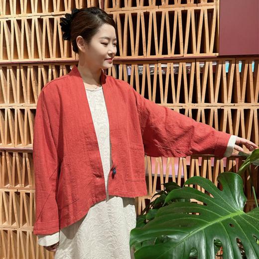 壁虎瑜伽【2510SY429】苎麻纱盘扣短开衫外套【5天发货】 商品图2