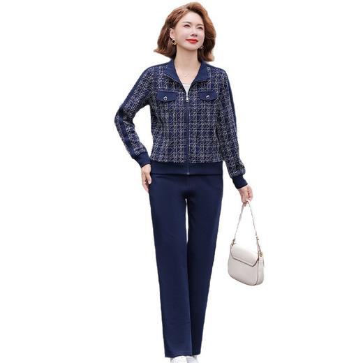 YME-8563洋气妈妈装秋季套装新款长袖运动服外套中老年女装春秋休闲两件套 商品图4