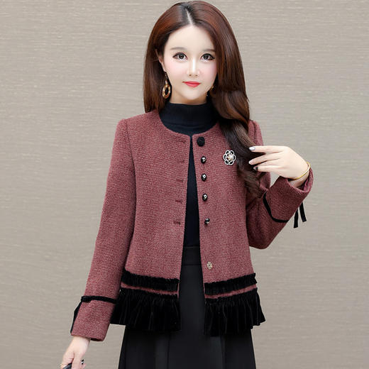 QYM L2542-Y洋气小香风外套时尚拼结休闲上衣 商品图0